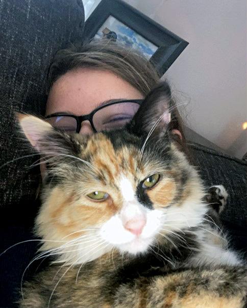 6th-grader Georgia S. with her pet cat 