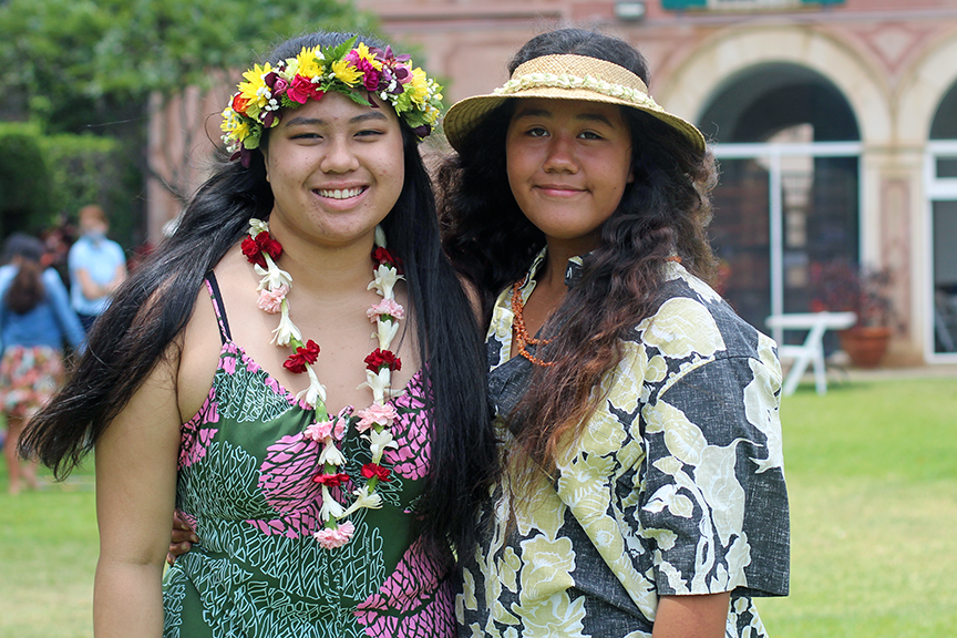 Hawaiian Club President Olivia B. with club member Kai W. 